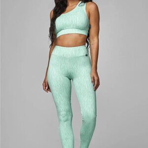 LiCi Fit Mint Zebra High Waist Scrunch Leggings